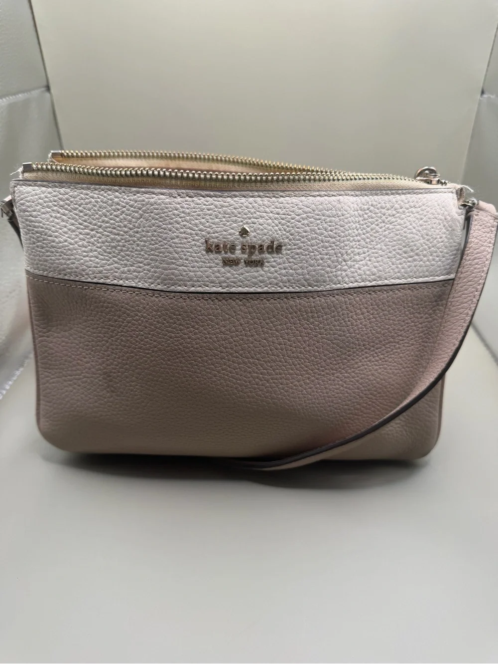 Kate Spade New York Colorblock Leather Crossbody Bag Blush Taupe